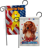 Patriotic Long Hair Dachshund - Pets Nature Vertical Impressions Decorative Flags HG120134 Made In USA