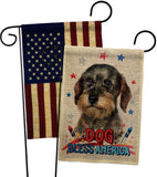 Patriotic Wire Haired Dachshund - Pets Nature Vertical Impressions Decorative Flags HG120135 Made In USA