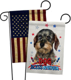 Patriotic Wire Haired Dachshund - Pets Nature Vertical Impressions Decorative Flags HG120135 Made In USA