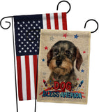 Patriotic Wire Haired Dachshund - Pets Nature Vertical Impressions Decorative Flags HG120135 Made In USA