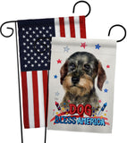 Patriotic Wire Haired Dachshund - Pets Nature Vertical Impressions Decorative Flags HG120135 Made In USA