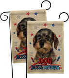 Patriotic Wire Haired Dachshund - Pets Nature Vertical Impressions Decorative Flags HG120135 Made In USA