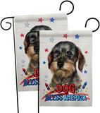 Patriotic Wire Haired Dachshund - Pets Nature Vertical Impressions Decorative Flags HG120135 Made In USA