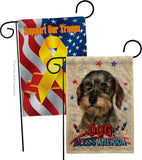 Patriotic Wire Haired Dachshund - Pets Nature Vertical Impressions Decorative Flags HG120135 Made In USA