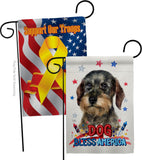 Patriotic Wire Haired Dachshund - Pets Nature Vertical Impressions Decorative Flags HG120135 Made In USA