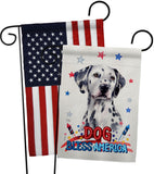 Patriotic Dalmatian - Pets Nature Vertical Impressions Decorative Flags HG120136 Made In USA