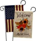 Welcome Best Friend - Pets Nature Vertical Impressions Decorative Flags HG130402 Made In USA