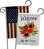 Welcome Best Friend - Pets Nature Vertical Impressions Decorative Flags HG130402 Made In USA