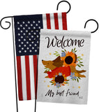 Welcome Best Friend - Pets Nature Vertical Impressions Decorative Flags HG130402 Made In USA