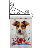 Patriotic Russell Terrier - Pets Nature Vertical Impressions Decorative Flags HG120103 Made In USA
