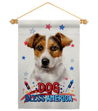 Patriotic Russell Terrier - Pets Nature Vertical Impressions Decorative Flags HG120103 Made In USA