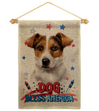 Patriotic Russell Terrier - Pets Nature Vertical Impressions Decorative Flags HG120103 Made In USA