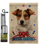 Patriotic Russell Terrier - Pets Nature Vertical Impressions Decorative Flags HG120103 Made In USA