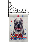 Patriotic Black Pitbull - Pets Nature Vertical Impressions Decorative Flags HG120118 Made In USA