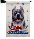 Patriotic Black Pitbull - Pets Nature Vertical Impressions Decorative Flags HG120118 Made In USA