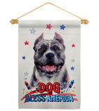 Patriotic Black Pitbull - Pets Nature Vertical Impressions Decorative Flags HG120118 Made In USA