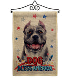 Patriotic Black Pitbull - Pets Nature Vertical Impressions Decorative Flags HG120118 Made In USA