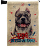 Patriotic Black Pitbull - Pets Nature Vertical Impressions Decorative Flags HG120118 Made In USA