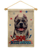 Patriotic Black Pitbull - Pets Nature Vertical Impressions Decorative Flags HG120118 Made In USA