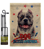 Patriotic Black Pitbull - Pets Nature Vertical Impressions Decorative Flags HG120118 Made In USA