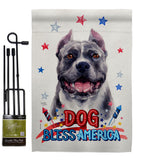 Patriotic Black Pitbull - Pets Nature Vertical Impressions Decorative Flags HG120118 Made In USA