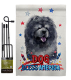 Patriotic Black Chow Chow - Pets Nature Vertical Impressions Decorative Flags HG120120 Made In USA