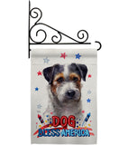 Patriotic Black Jack Russell - Pets Nature Vertical Impressions Decorative Flags HG120121 Made In USA