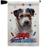 Patriotic Black Jack Russell - Pets Nature Vertical Impressions Decorative Flags HG120121 Made In USA