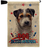 Patriotic Black Jack Russell - Pets Nature Vertical Impressions Decorative Flags HG120121 Made In USA