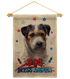 Patriotic Black Jack Russell - Pets Nature Vertical Impressions Decorative Flags HG120121 Made In USA