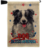 Patriotic Border Collie - Pets Nature Vertical Impressions Decorative Flags HG120122 Made In USA