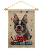 Patriotic Boston Terrier - Pets Nature Vertical Impressions Decorative Flags HG120123 Made In USA