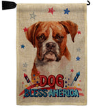 Patriotic Boxer - Pets Nature Vertical Impressions Decorative Flags HG120124 Made In USA