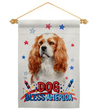 Patriotic Cavalier King Spaniel - Pets Nature Vertical Impressions Decorative Flags HG120128 Made In USA