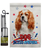 Patriotic Cavalier King Spaniel - Pets Nature Vertical Impressions Decorative Flags HG120128 Made In USA