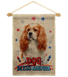 Patriotic Cavalier King Spaniel - Pets Nature Vertical Impressions Decorative Flags HG120128 Made In USA