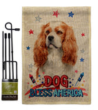 Patriotic Cavalier King Spaniel - Pets Nature Vertical Impressions Decorative Flags HG120128 Made In USA