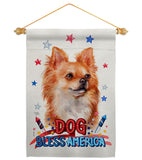 Patriotic Brown Chihuahua - Pets Nature Vertical Impressions Decorative Flags HG120130 Made In USA