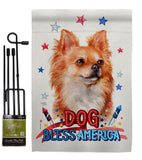 Patriotic Brown Chihuahua - Pets Nature Vertical Impressions Decorative Flags HG120130 Made In USA