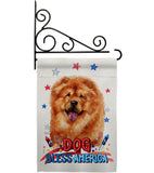 Patriotic Chow Chow - Pets Nature Vertical Impressions Decorative Flags HG120133 Made In USA