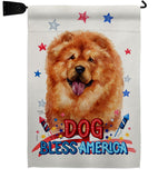 Patriotic Chow Chow - Pets Nature Vertical Impressions Decorative Flags HG120133 Made In USA