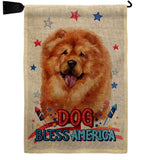 Patriotic Chow Chow - Pets Nature Vertical Impressions Decorative Flags HG120133 Made In USA