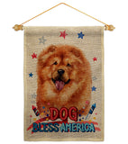 Patriotic Chow Chow - Pets Nature Vertical Impressions Decorative Flags HG120133 Made In USA