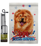 Patriotic Chow Chow - Pets Nature Vertical Impressions Decorative Flags HG120133 Made In USA