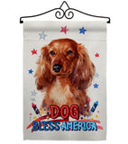 Patriotic Long Hair Dachshund - Pets Nature Vertical Impressions Decorative Flags HG120134 Made In USA