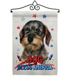 Patriotic Wire Haired Dachshund - Pets Nature Vertical Impressions Decorative Flags HG120135 Made In USA