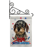 Patriotic Wire Haired Dachshund - Pets Nature Vertical Impressions Decorative Flags HG120135 Made In USA