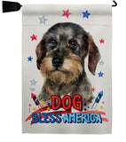 Patriotic Wire Haired Dachshund - Pets Nature Vertical Impressions Decorative Flags HG120135 Made In USA