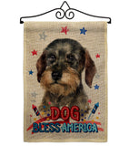 Patriotic Wire Haired Dachshund - Pets Nature Vertical Impressions Decorative Flags HG120135 Made In USA