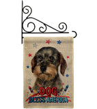 Patriotic Wire Haired Dachshund - Pets Nature Vertical Impressions Decorative Flags HG120135 Made In USA